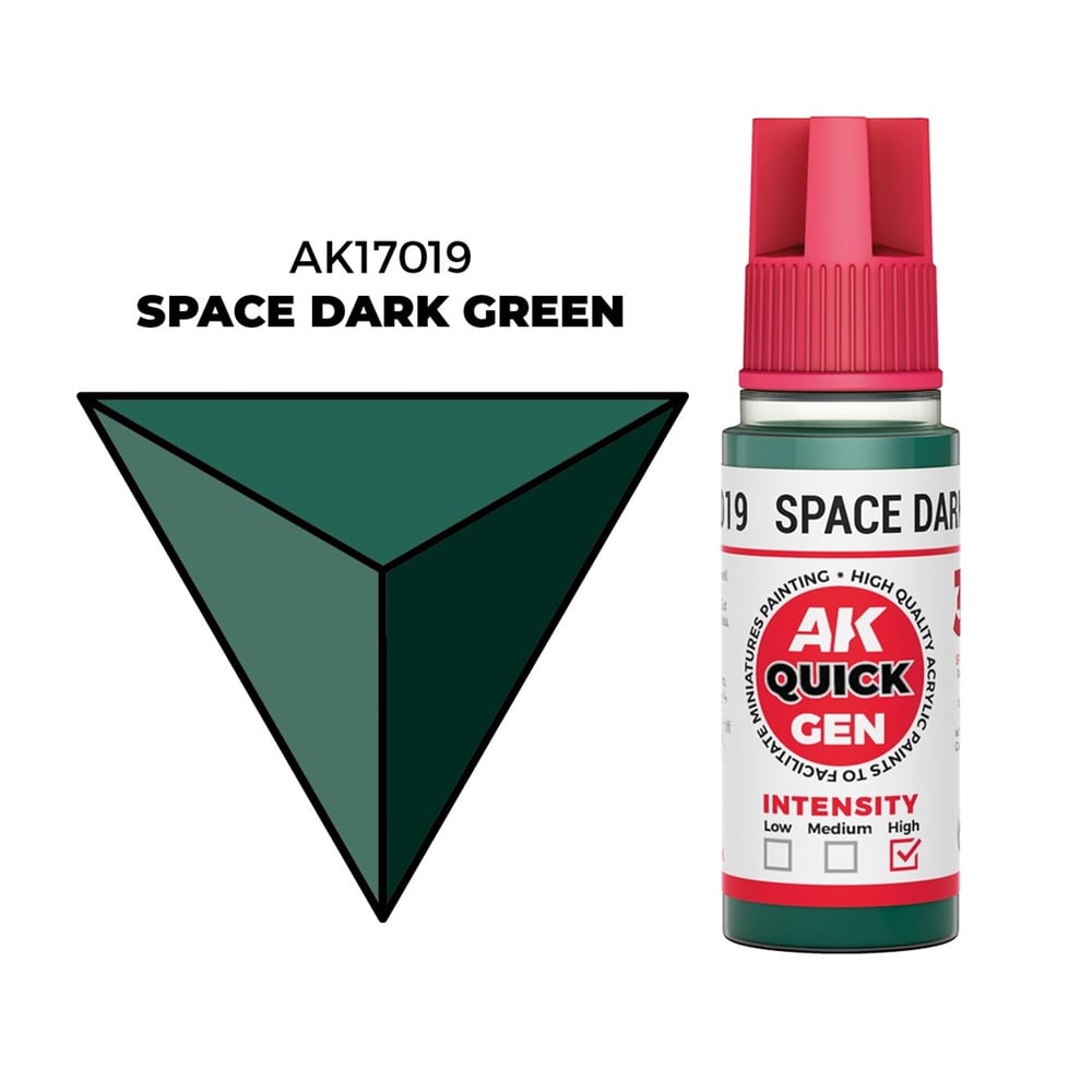 AK 17019 18 ml. Space Dark Green, QuickGen Serisi Akrilik Model Boyası