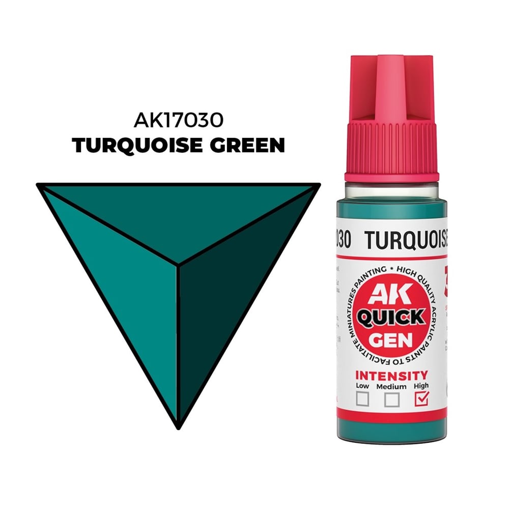 AK 17030 18 ml. Turquoise Green, QuickGen Serisi Akrilik Model Boyası
