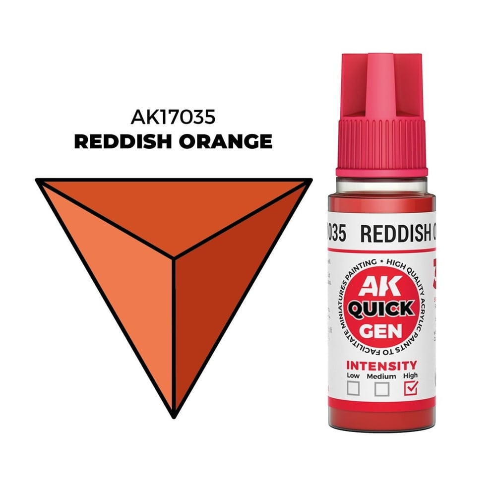 AK 17035 18 ml. Reddish Orange, QuickGen Serisi Akrilik Model Boyası