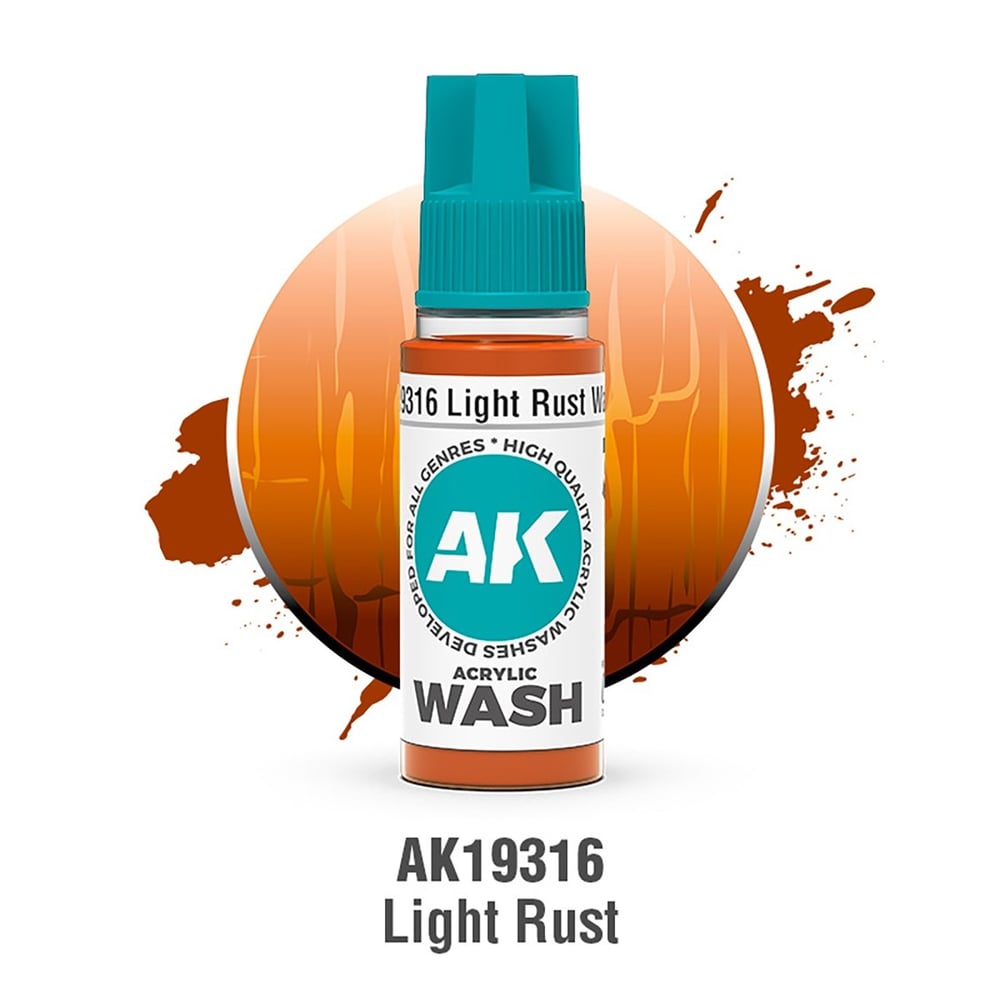 AK 19316 18 ml. Light Rust Akrilik Wash (Yıkama Boyası)