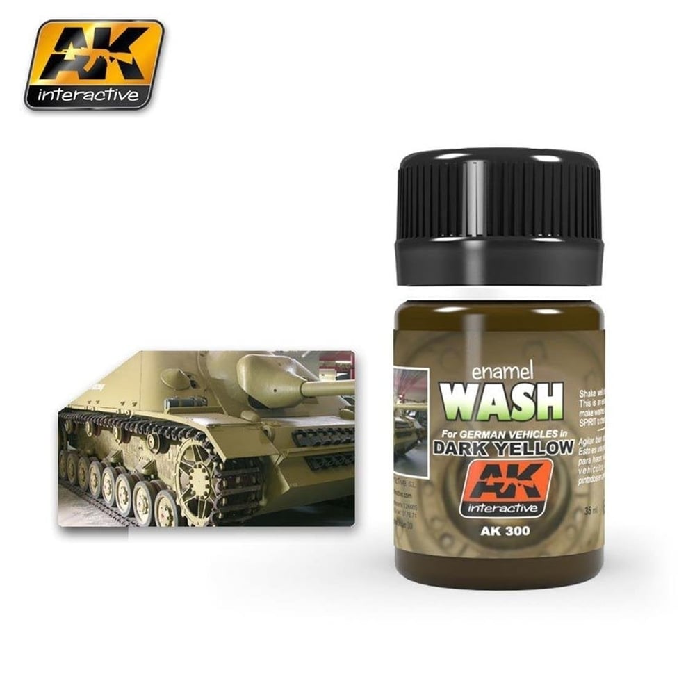 AK 300 35 ml. Koyu Sarı Eskitme Efekti, Wash Serisi Enamel Model Boyası