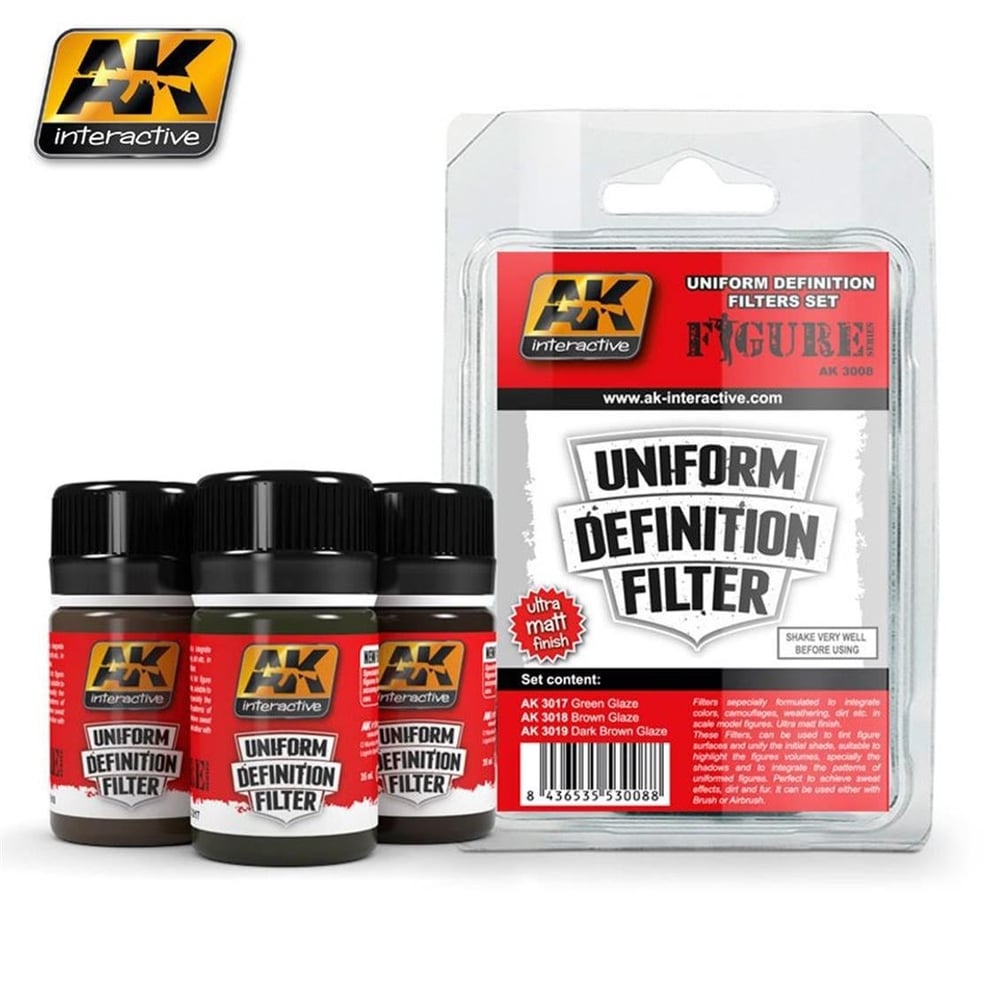 AK 3008 3x35 ml. Üniforma Tanımlama , Filters Serisi Enamel Model Boyası