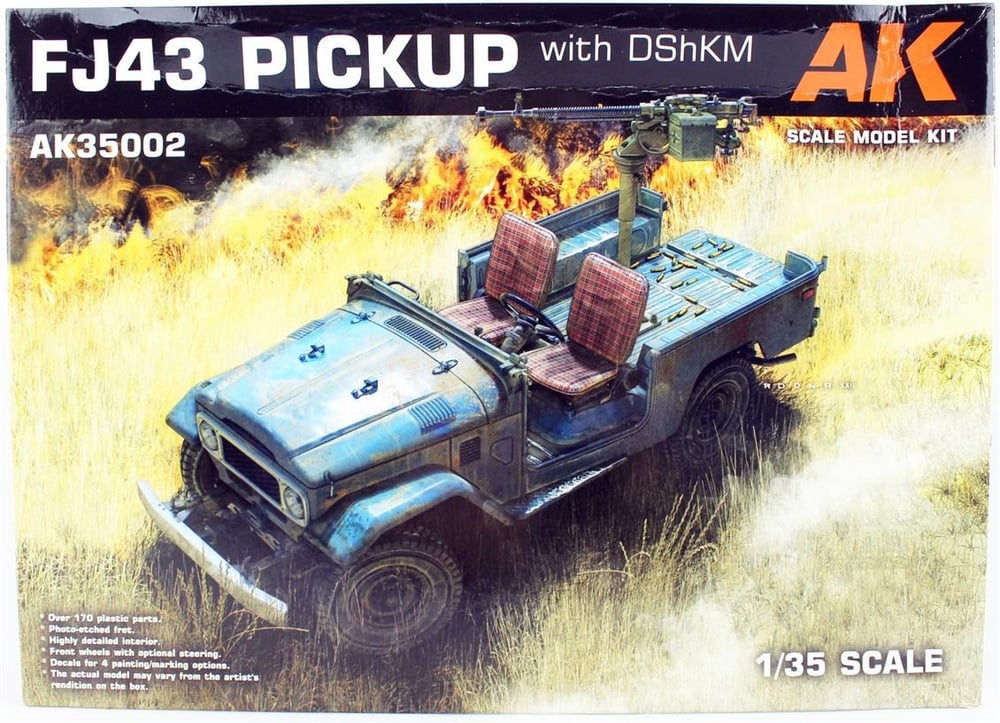 AK 35002 1/35 Ölçek, FJ43 Kamyonet (DShK Uçaksavarlı), Askeri Araç Plastik Model Kiti
