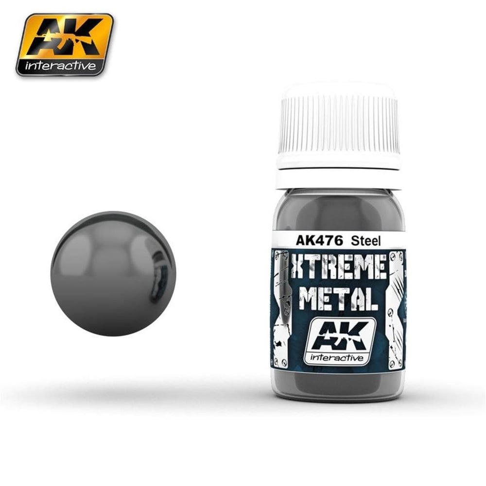 AK 476 30 ml. Çelik Rengi, Xtreme Metal Serisi Model Boyası
