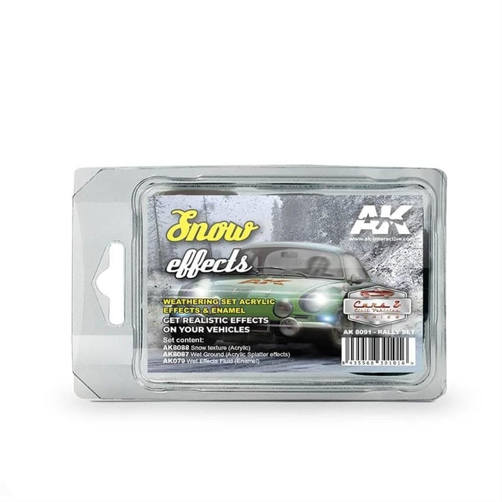 AK 8091 3x35 ml. Karlı Yol Efekti, Ralli Serisi, Enamel Model Boyası Seti