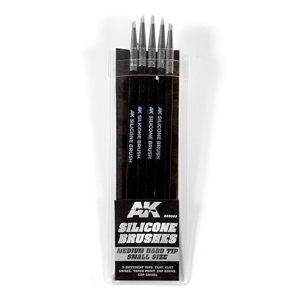 AK 9085 Küçük Tip, Orta Sertlikte, Silikon Fırça Seti, 5 Adet