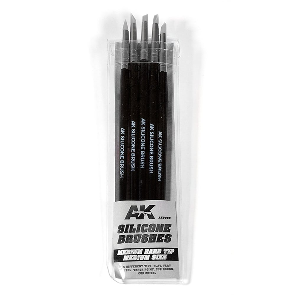 AK 9086 Orta Tip, Orta Sertlikte, Silikon Fırça Seti, 5 Adet
