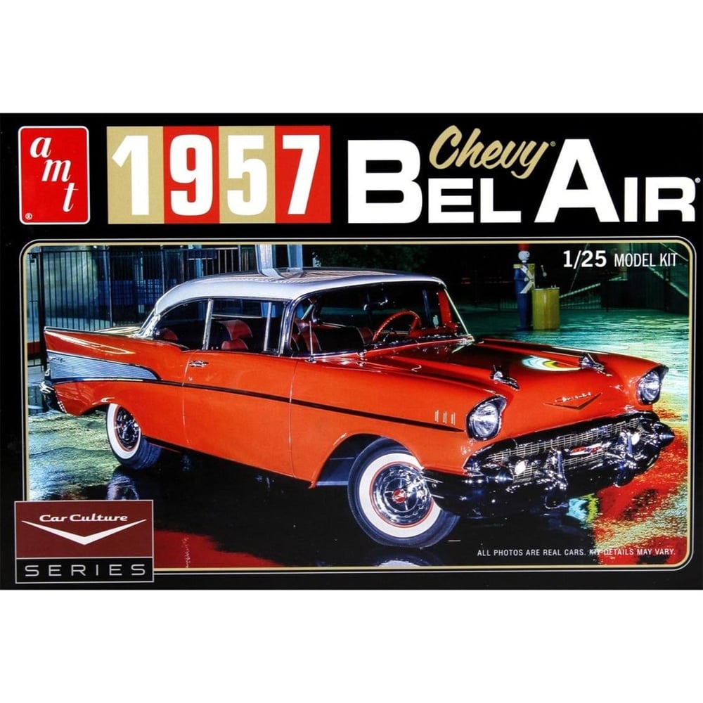 AMT 988 1/25 Ölçek, 1957 Chevy Bel Air Araba, Plastik Model kiti