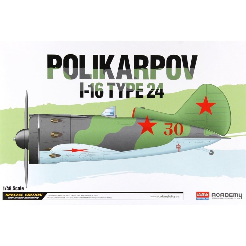 Academy 12314 1/48 Ölçek, Polikarpov I-16 Tip 24.Savaş Uçağı, Plastik Model Kiti