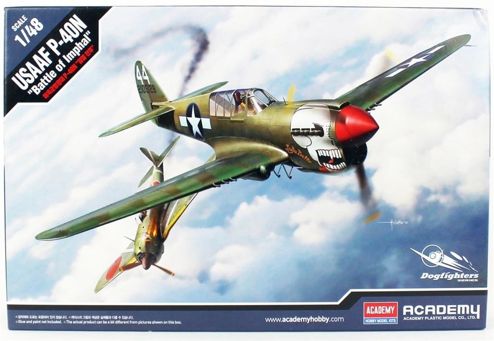Academy 12341 1/48 Ölçek, USAAF P-40N (Battle ofImphal) Savaş Uçağı, Plastik Model Kiti