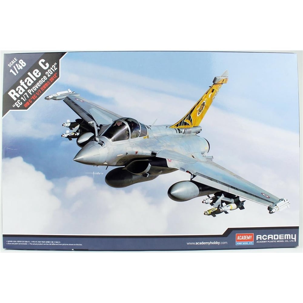Academy 12346 1/48 Ölçek, Dassault Rafale C (EC 1/7 Provence 2012) Savaş Uçağı, Plastik Model Kiti