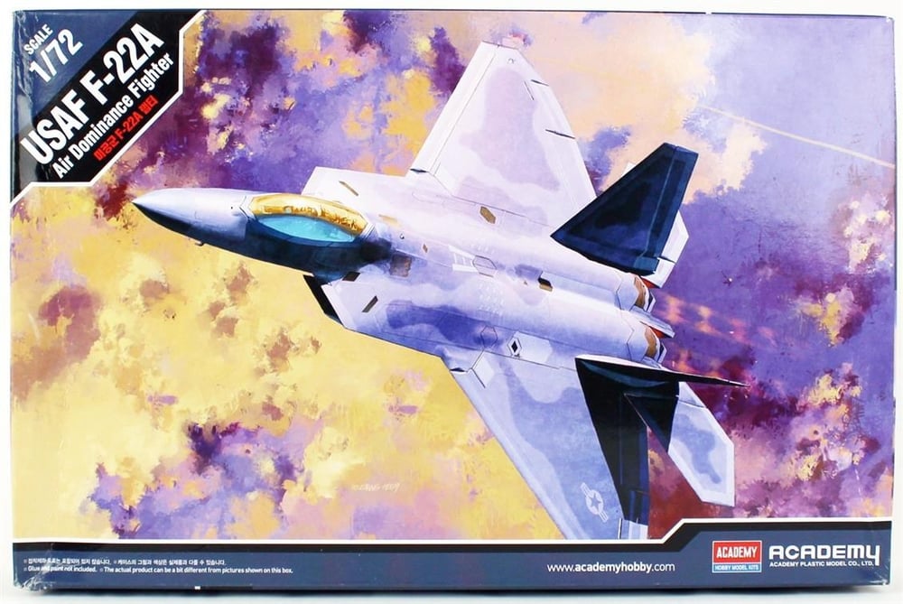 Academy 12423 1/72 Ölçek, ABD Hava Kuvvetleri F-22 Savaş Uçağı, Plastik Model Kiti