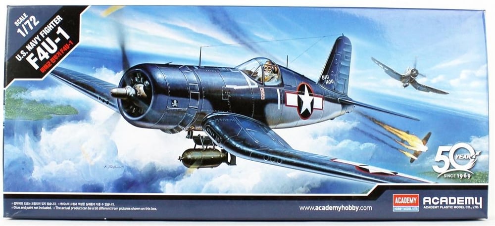 Academy 12457 1/72 Ölçek, F4U-1 Corsair Savaş Uçağı, Plastik Model Kiti