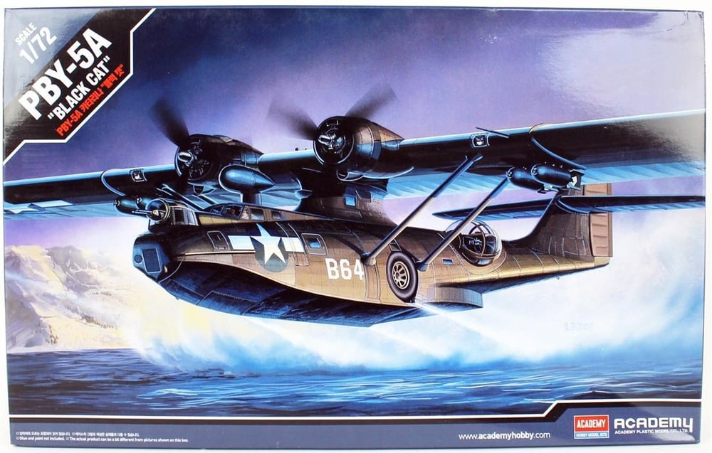 Academy 12487 1/72 Ölçek, PBY-5A Catalina (Siyah Kedi) Savaş Uçağı, Plastik Model Kiti