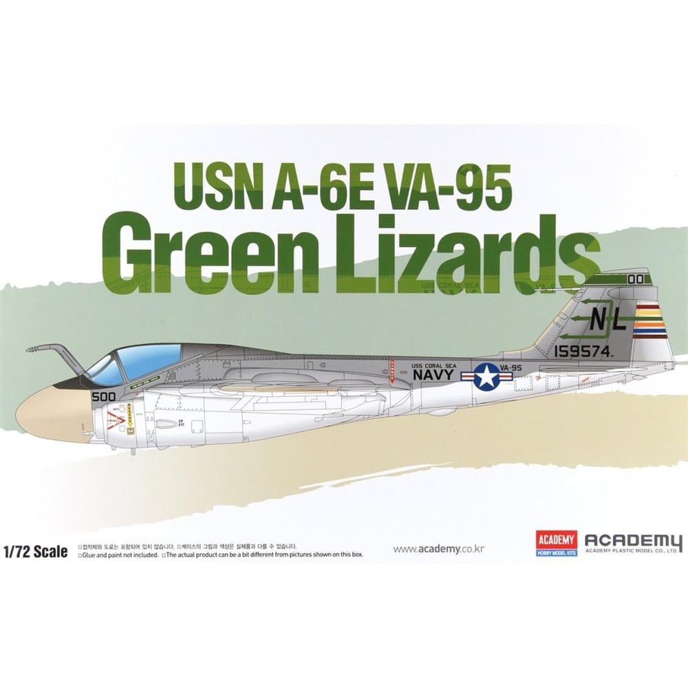 Academy 12543 1/72 Ölçek, A-6E Green Lizards Savaş Uçağı, Plastik Model Kiti