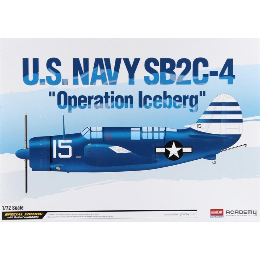 Academy 12545 1/72 Ölçek, U.S. Navy SB2C-4 (Operation Iceberg) Savaş Uçağı, Plastik Model Kiti