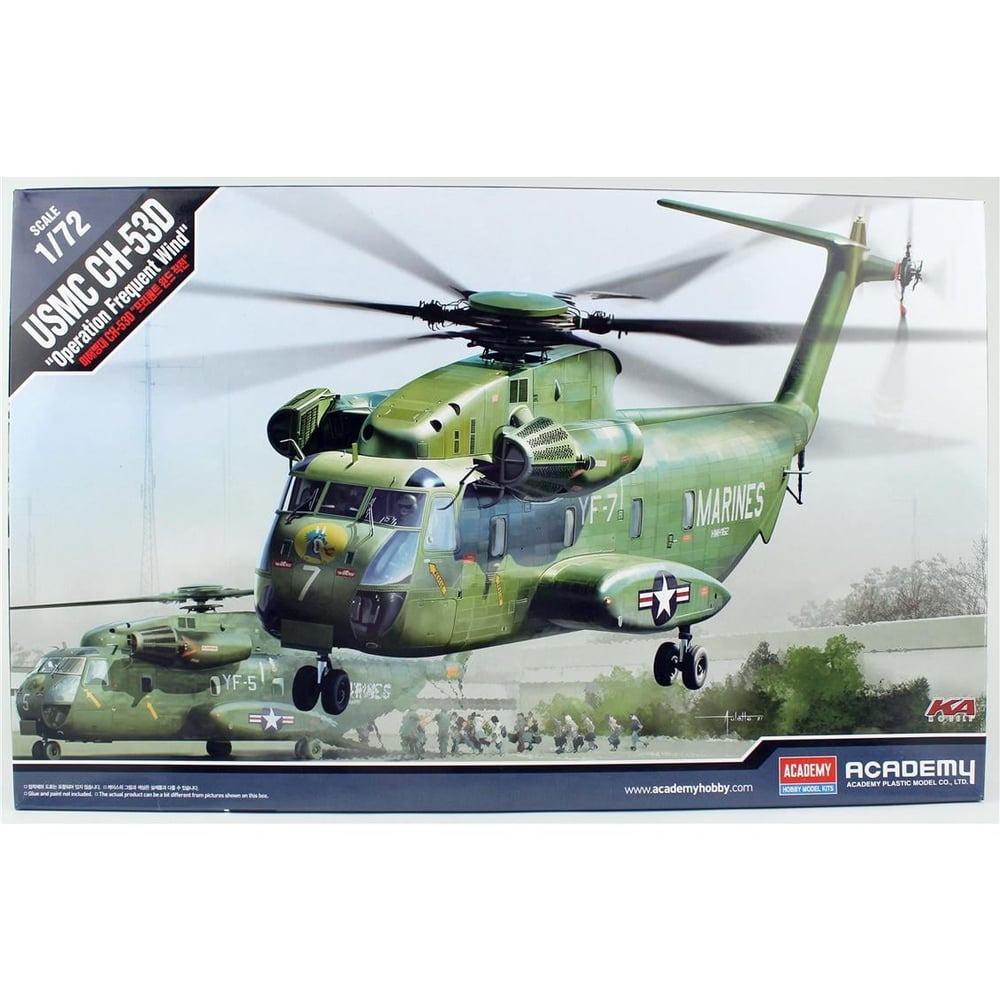 Academy 12575 1/72 Ölçek, USMC CH-53D Sea Stallion Askeri Helikopter, Plastik Model Kiti