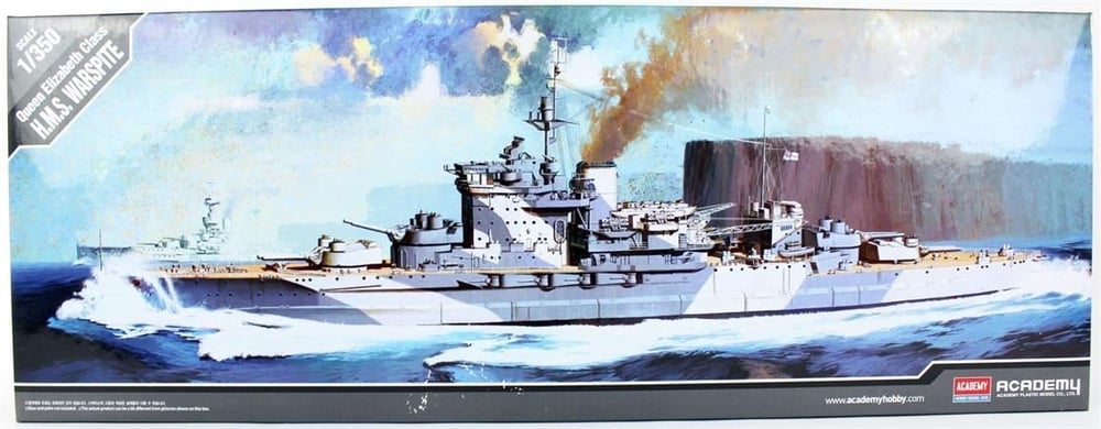 Academy 14105 1/350 Ölçek, Queen Elizabeth H.M.S.Warspite Savaş Gemisi, Plastik Model Kiti