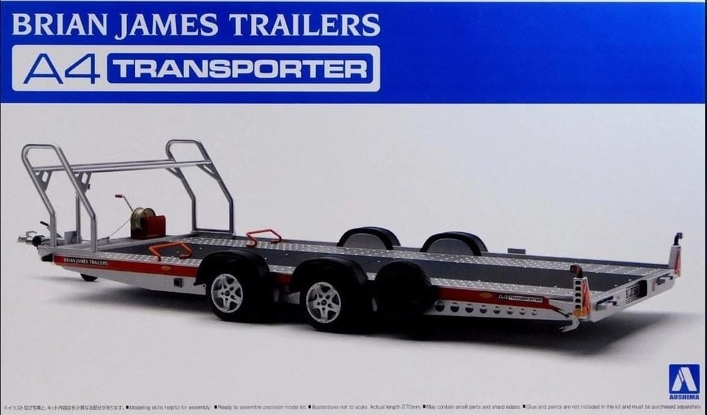 Aoshima 05260 1/24 Ölçek, Brian James Trailers A4 Transporter, Plastik Model kiti