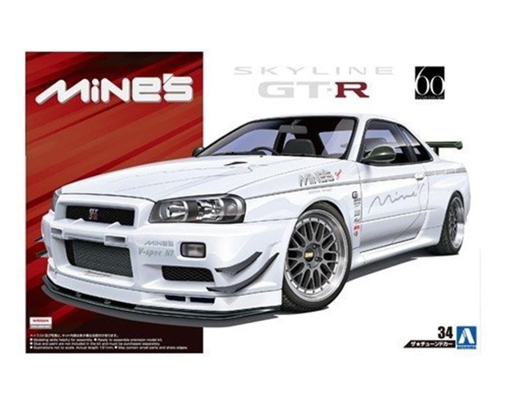 Aoshima 05365 1/24 Ölçek, Mine S Bnr34 Skyline Gt-R 02, Plastik Model kiti
