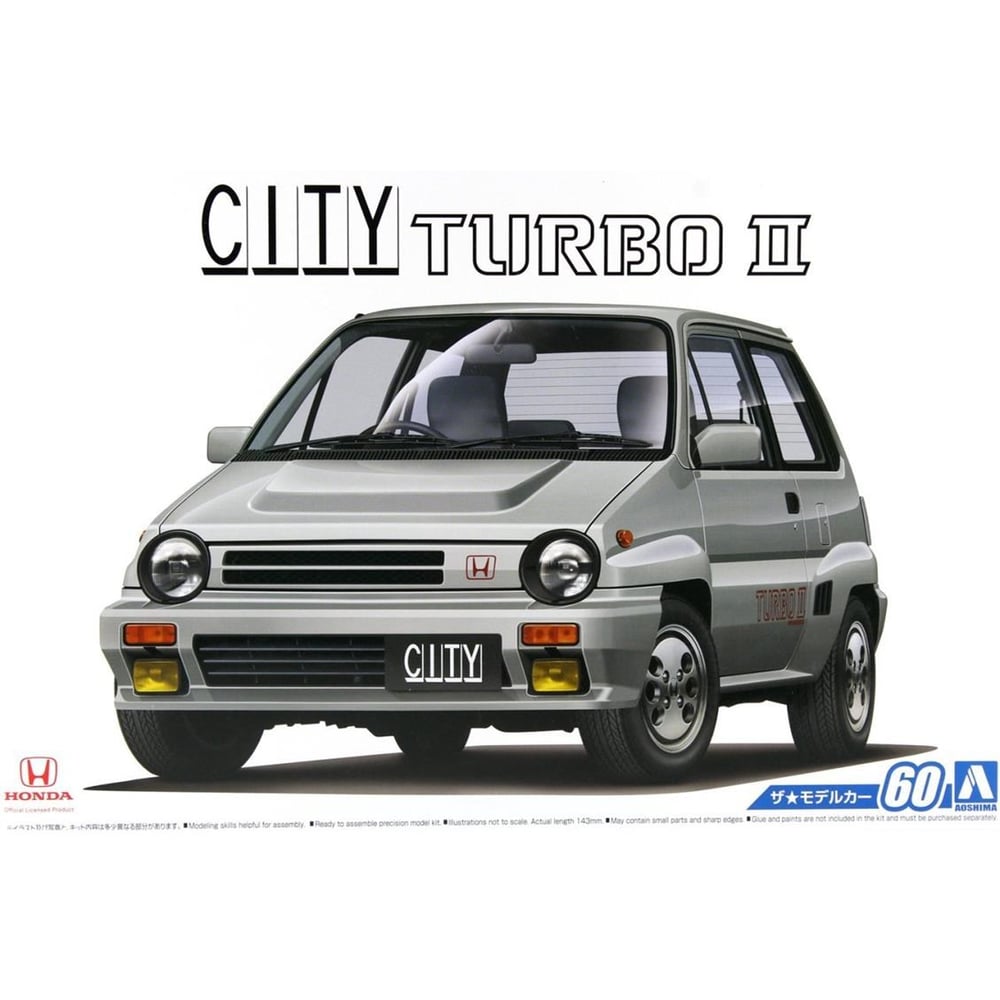 Aoshima 05480 1/24 Ölçek, Honda Aa City Turbo 2 '85, Plastik Model kiti