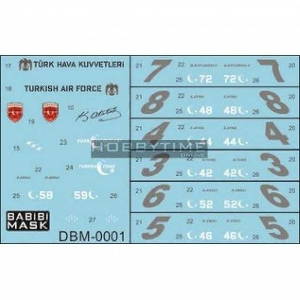 Babibi DBM0001 1/48 Ölçek, Türk Yıldızları, Maskeleme Kağıdı