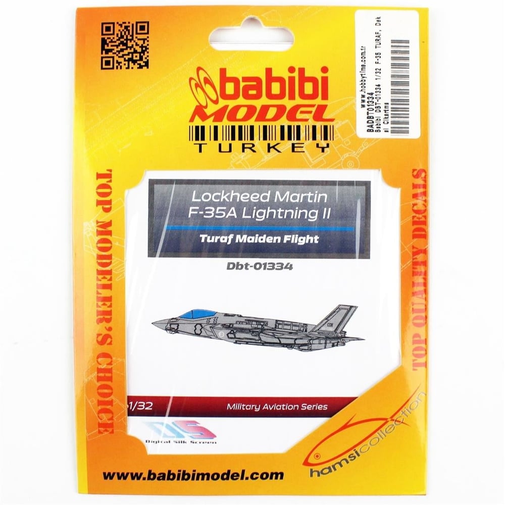Babibi DBT-01334 1/32 Ölçek, F-35 TURAF, Dekal Çıkartma
