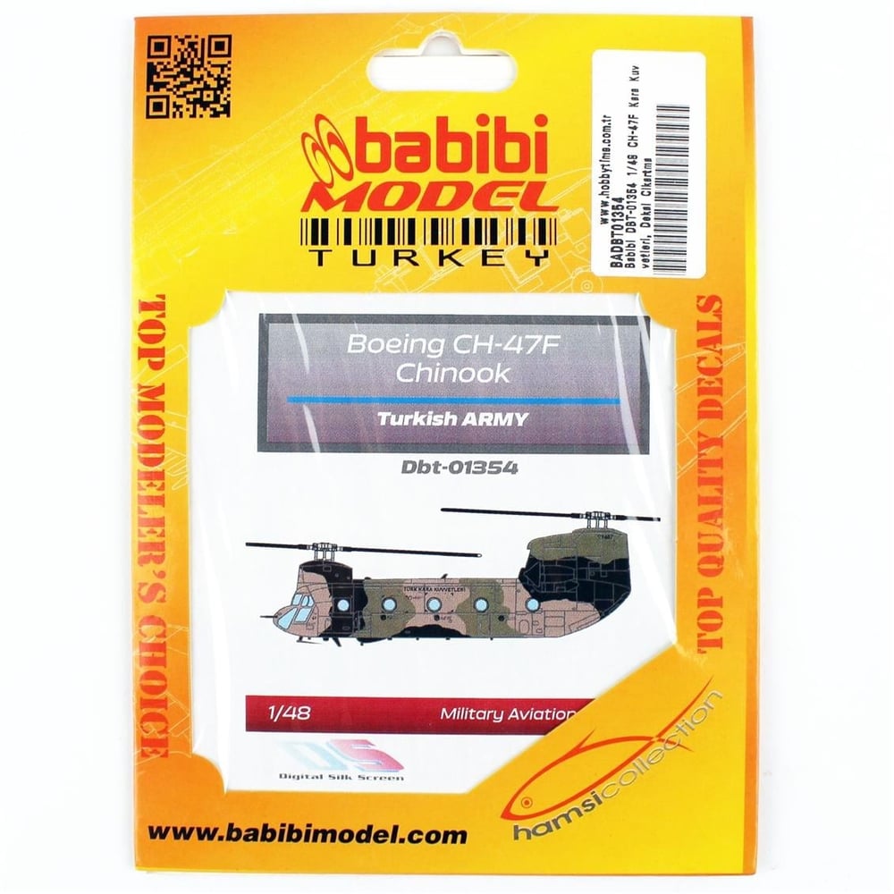 Babibi DBT-01354 1/48 Ölçek, CH-47F Kara Kuvvetleri, Dekal Çıkartma