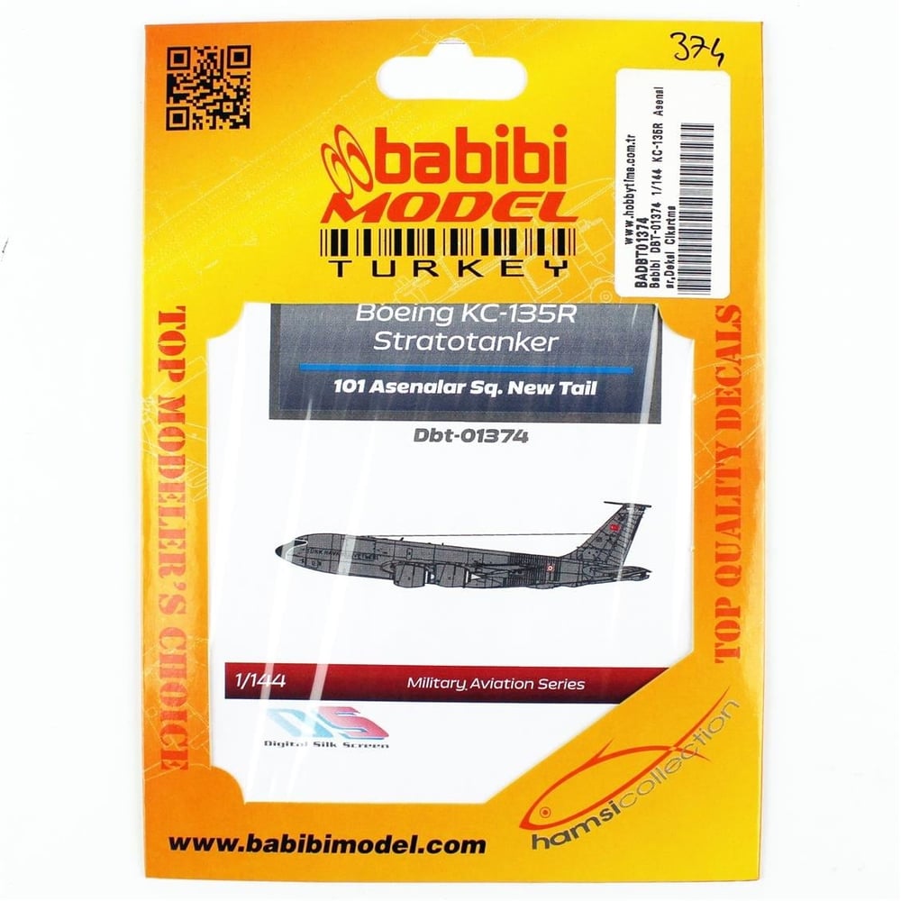 Babibi DBT-01374 1/144 Ölçek, KC-135R Asenalar,Dekal Çıkartma
