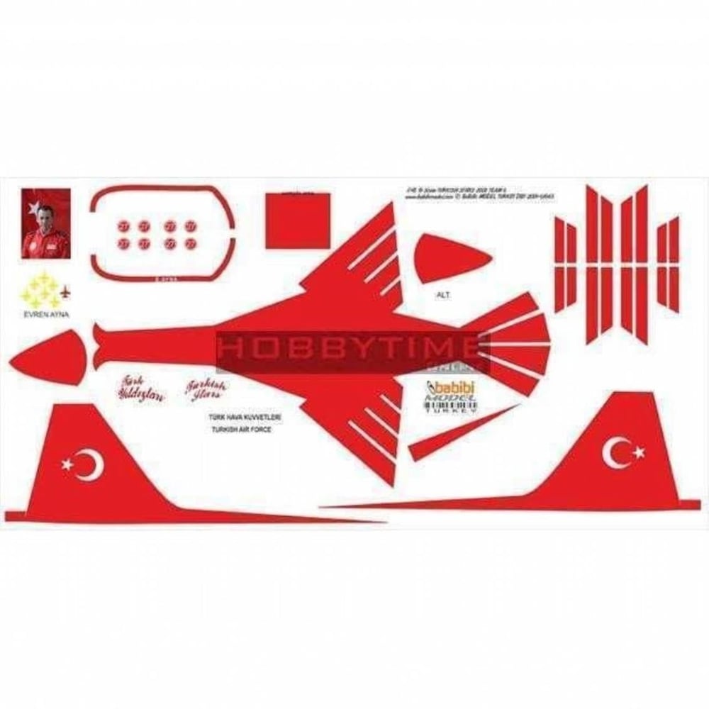 Babibi DBT01043 1/48 Ölçek, NF-5A, Türk Yıldızları 2008-6, Dekal Çıkartma