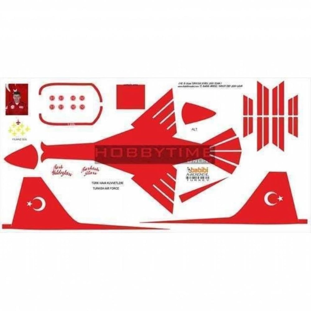 Babibi DBT01049 1/48 Ölçek, Türk Yıldızları 2009-1, Dekal Çıkartma