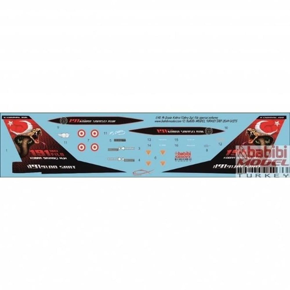 Babibi DBT01274 1/72 Ölçek, Kobra Filo, Dekal Çıkartma