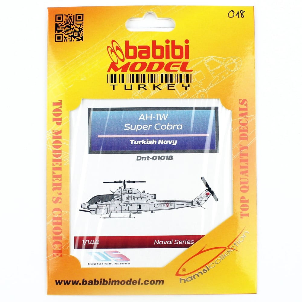 Babibi DNT01018 1/144 Ölçek, AH-1W Süper Kobra Türk Deniz Kuvvetleri Decal Çıkartma