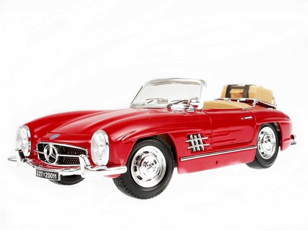 Bburago 12047 1/18 Ölçek, 1954 Mercedes Benz 300SL, Kırmızı, Sergilemeye Hazır Metal Araba Modeli