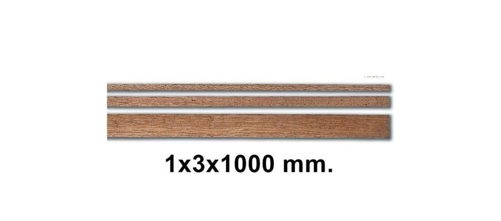 Constructo 80141 Ahşap Çıta- Dark Brown Sapelly-1X3X1000 Mm-10 Adet