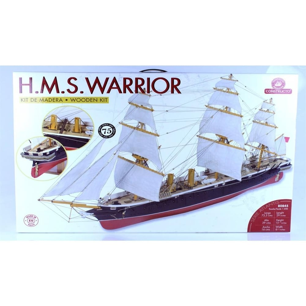 Constructo 80845 1/200 Ölçek, H.M.S. Warrıor, Ahşap Tekne Kiti