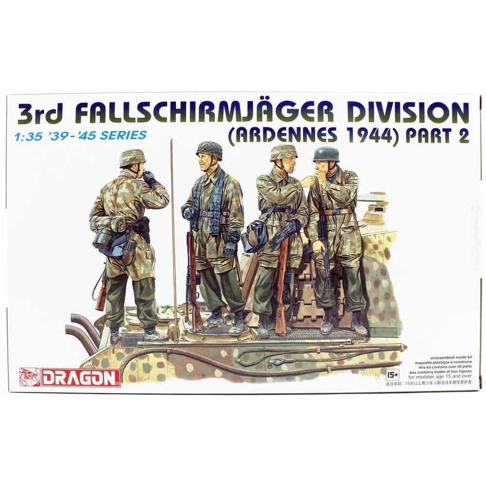 Dragon 6143 1/35 Ölçek, 3.Paraşütcü Timi (Ardennes 1944) Part2 Figürleri,  Plastik Model Kiti