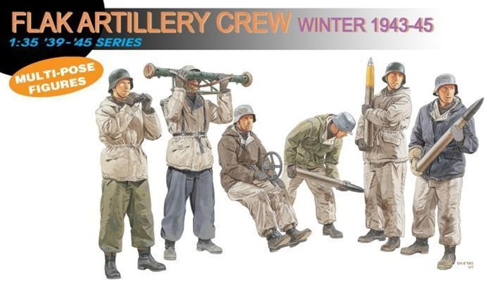 Dragon 6275 1/35 Ölçek, Flak Topçu Mürettebatı (Kış 1943-45) Asker Figürleri  Plastik Model Kiti
