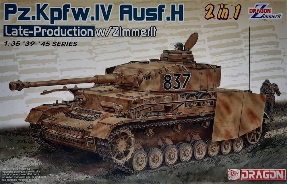 Dragon 6933 1/35 Ölçek, Pz.Kpfw.IV Ausf.H Geç Dönem Zimmeritli Tank Plastik Model Kiti