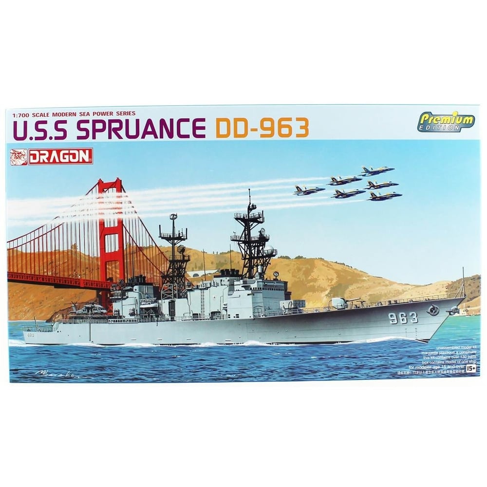 Dragon 7084 1/700 Ölçek, U.S.S Spruance DD-963 (Premium), Füze Destroyeri Plastik Model Kiti