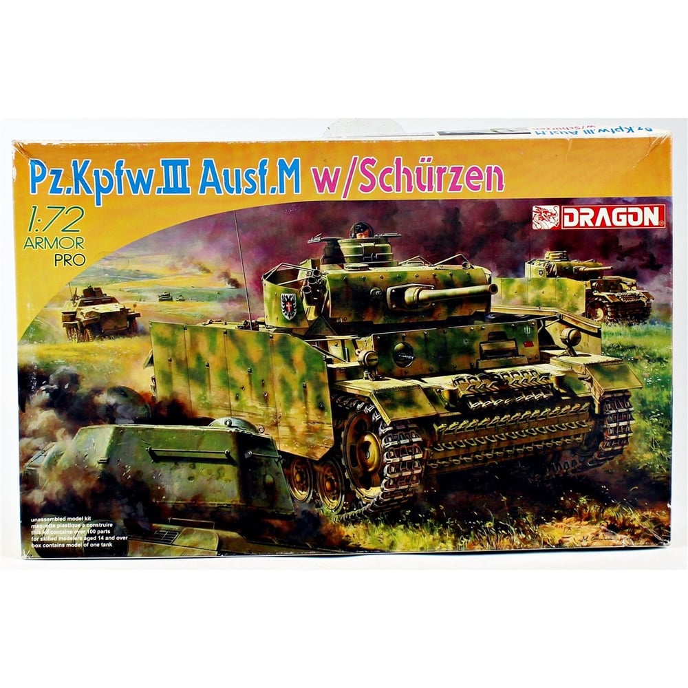 Dragon 7323 1/72 Ölçek, Pz.Kpfw.III Ausf.M Tankı, Taret ve Tekerlek Koruma Kalkanlı, Plastik Model Kiti