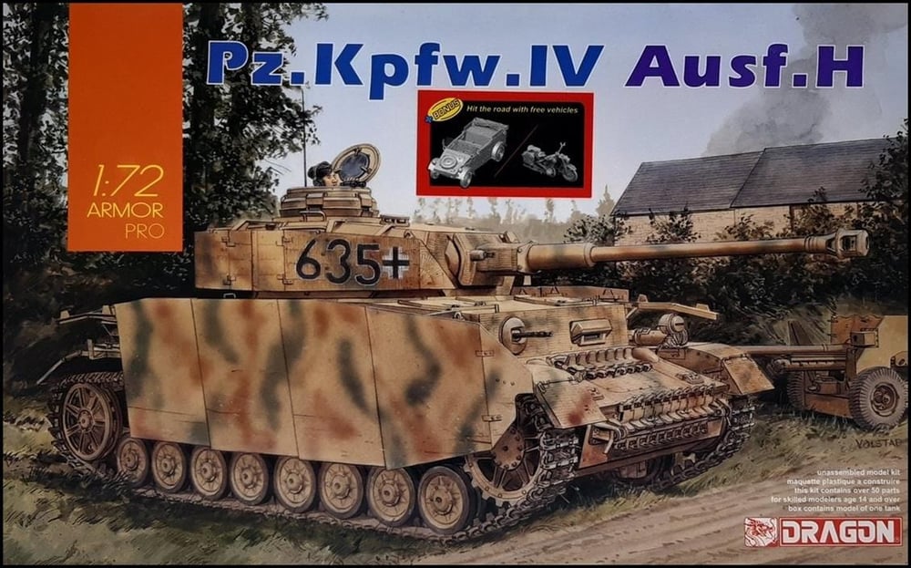 Dragon 7551 1/72 Ölçek, Pz.Kpfw.IV Ausf.H Tankı Plastik Model Kiti