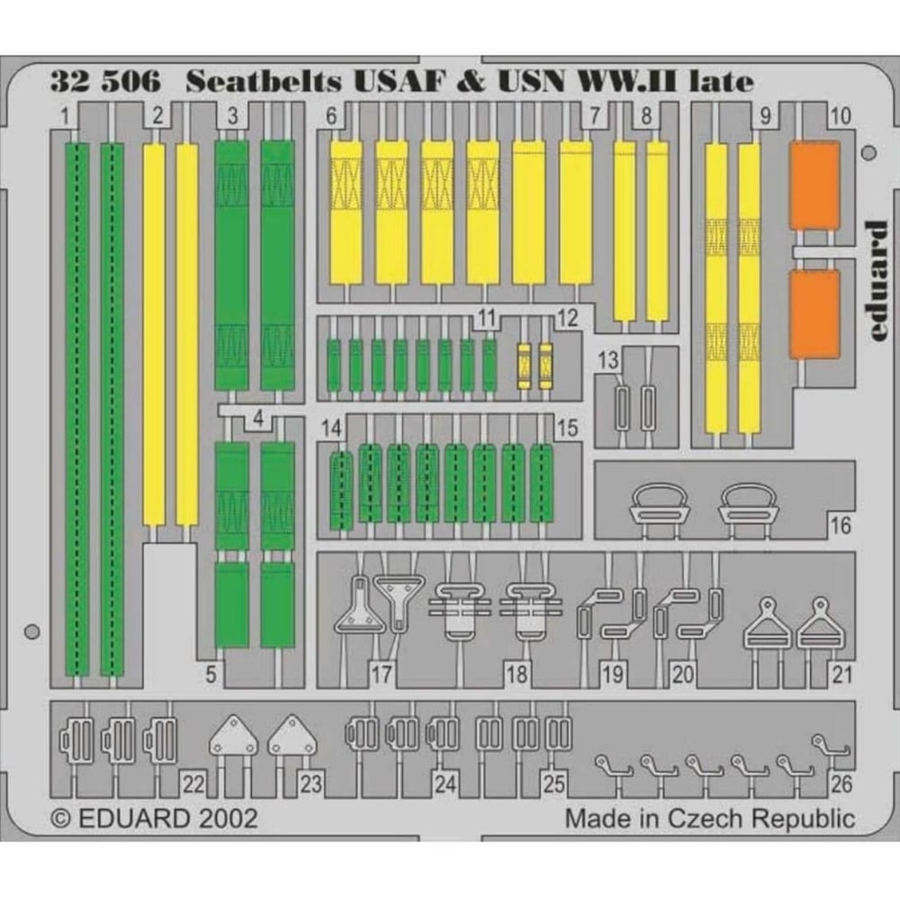 Eduard 32506 1/32 Ölçek, Seatbelts Usaf & Usn WWII Late M