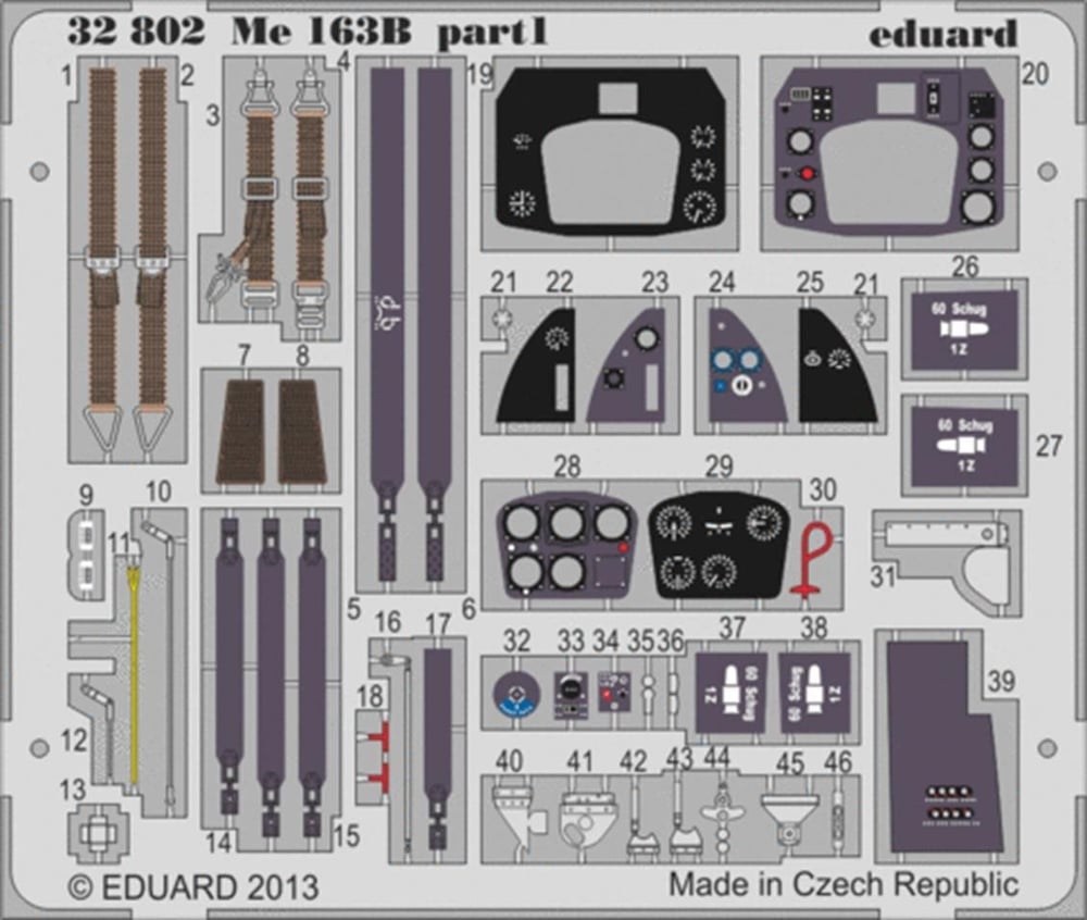 Eduard 32802 1/32 Ölçek, Me 163B S.A. For Meng Maket Deta