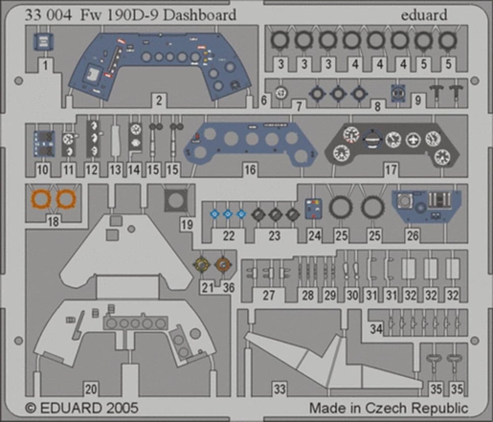 Eduard 33004 1/32 Ölçek, Fw 190D-9 Dashboard For Hasegawa