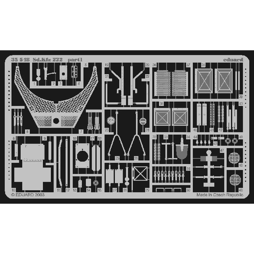 Eduard 35548 1/35 Ölçek, Sd.Kfz.222 For Tamıya Maket Deta