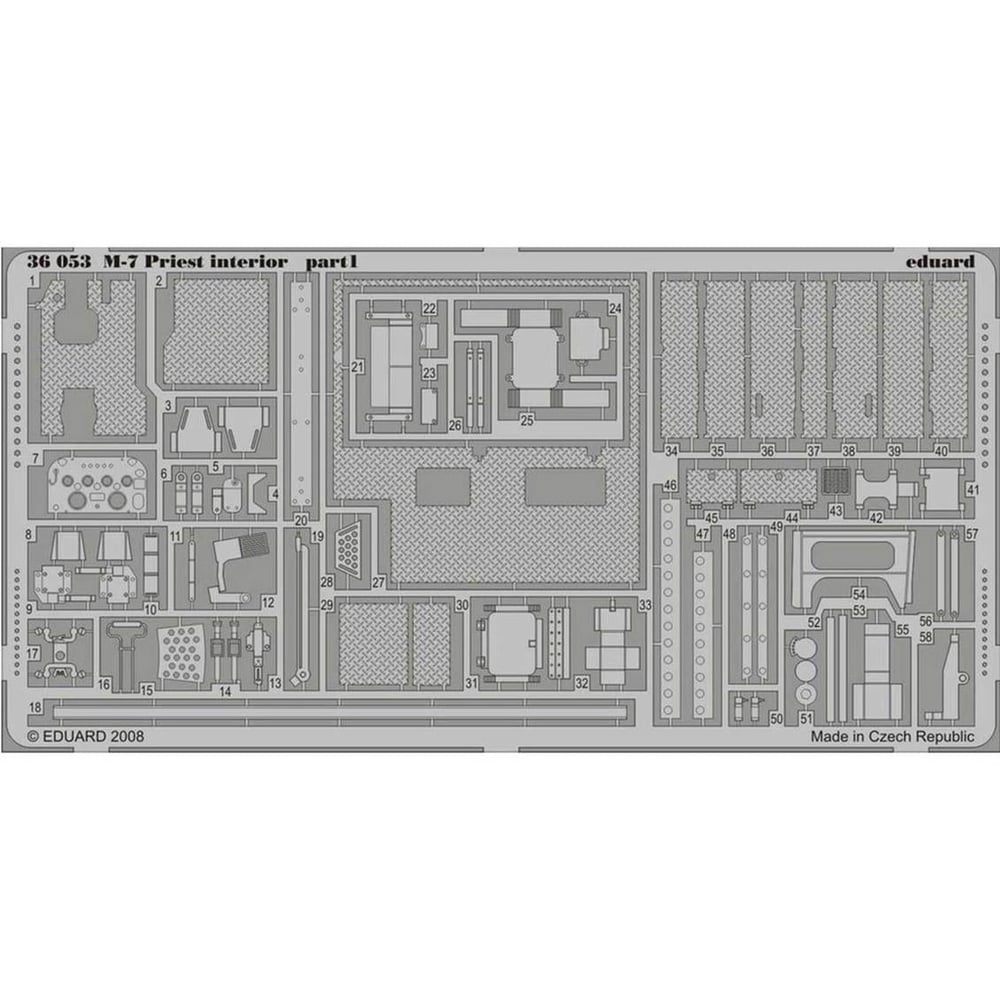 Eduard 36053 1/35 Ölçek, M-7 İç Detay Seti - Std.Photo Etched Se