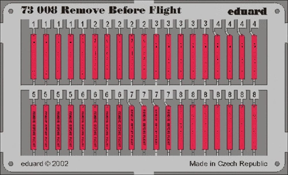 Eduard 73008 1/72 Ölçek, Remove Before Flight Maket Detay
