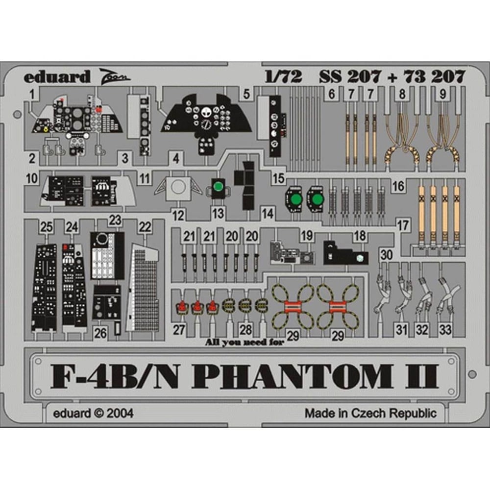 Eduard 73207 1/72 Ölçek, F-4B/N Maket Detay Seti