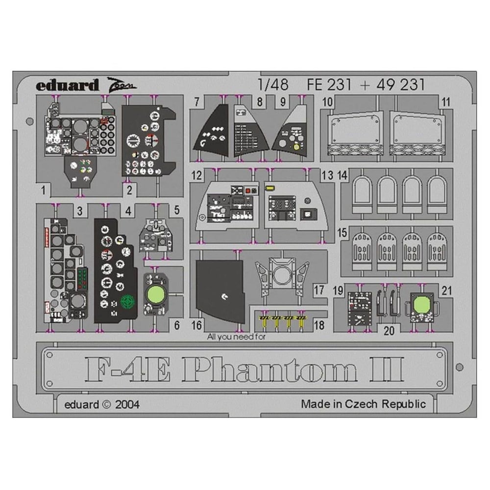 Eduard Fe231 1/48 Ölçek, F-4E For Hasegawa Maket Detay Se